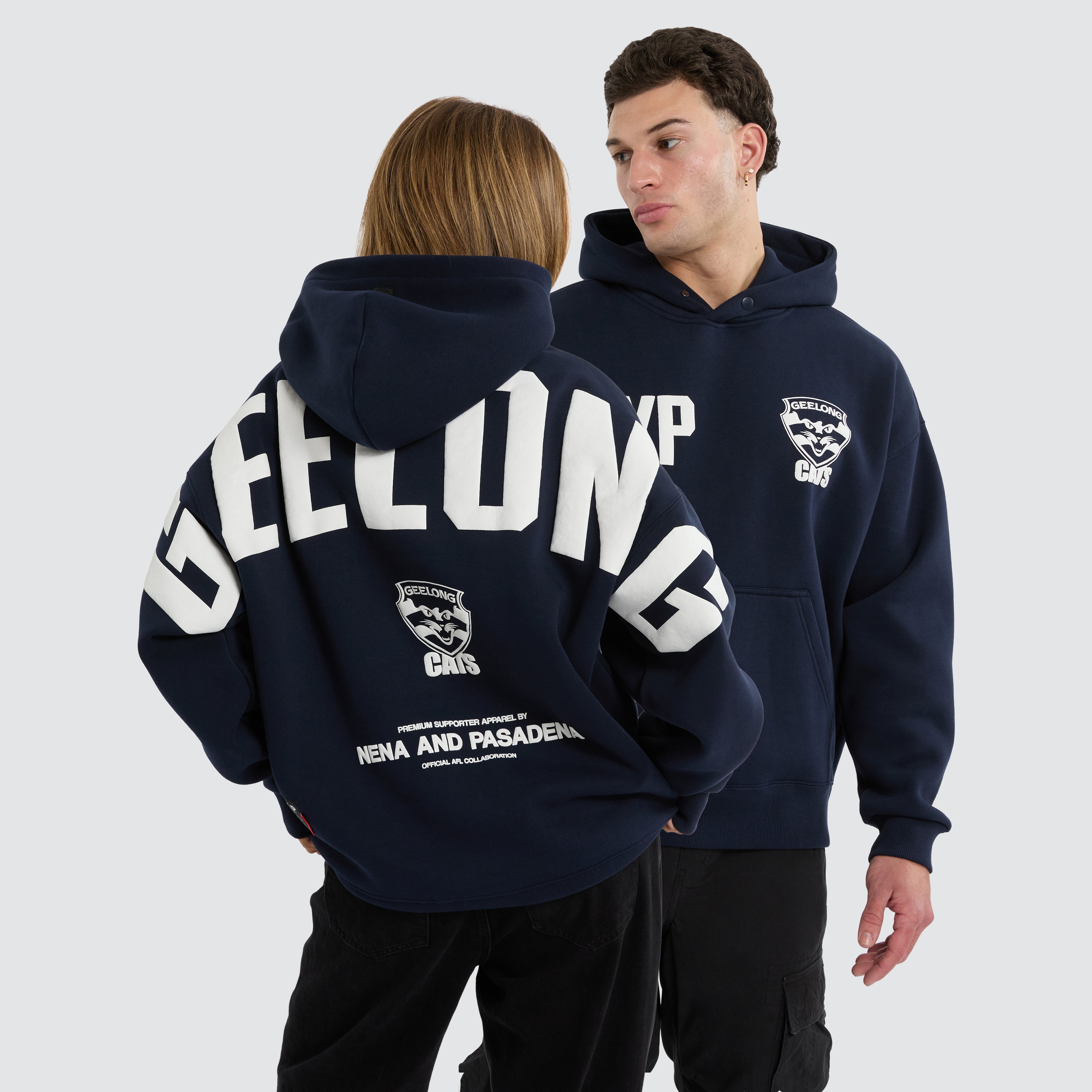 NXP x AFL Geelong Cats AFL Top Tier Hoodie in Blue | Neverland Store
