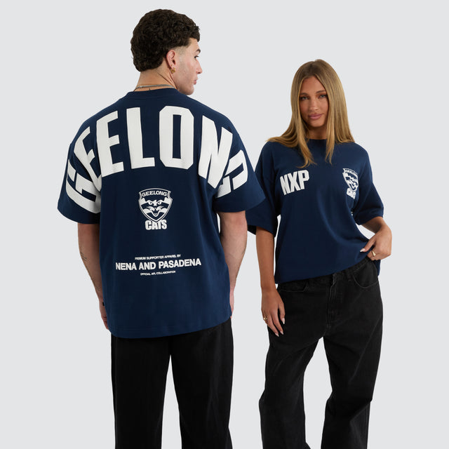 Geelong Cats AFL Archive Loopback Raptor Tee Navy