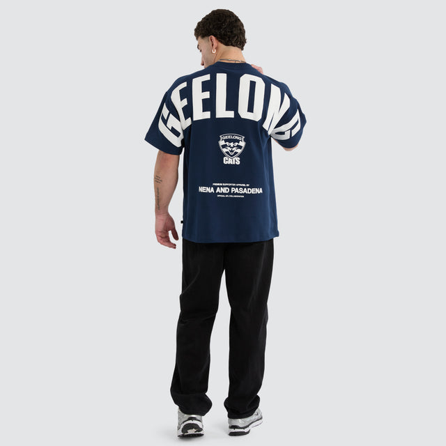 Geelong Cats AFL Archive Loopback Raptor Tee Navy
