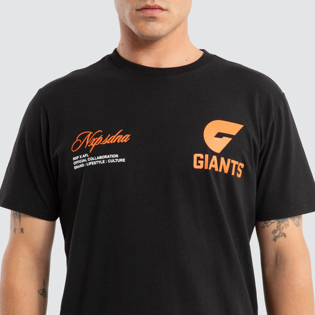 GWS Giants AFL Prime Tee Jet Black