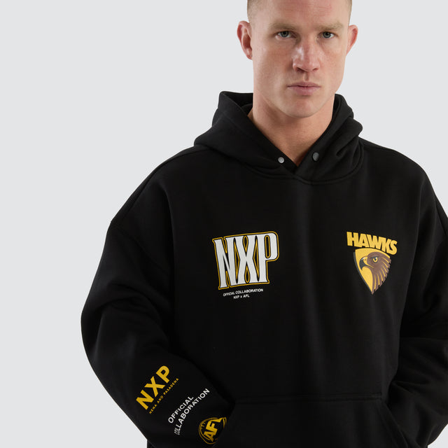 Hawthorn Hawks AFL Fighter Hoodie Jet Black