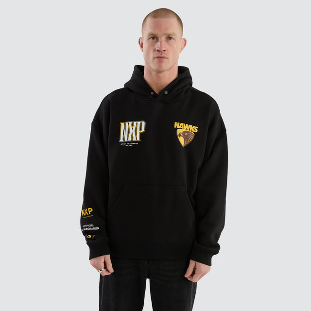 Hawthorn Hawks AFL Fighter Hoodie Jet Black