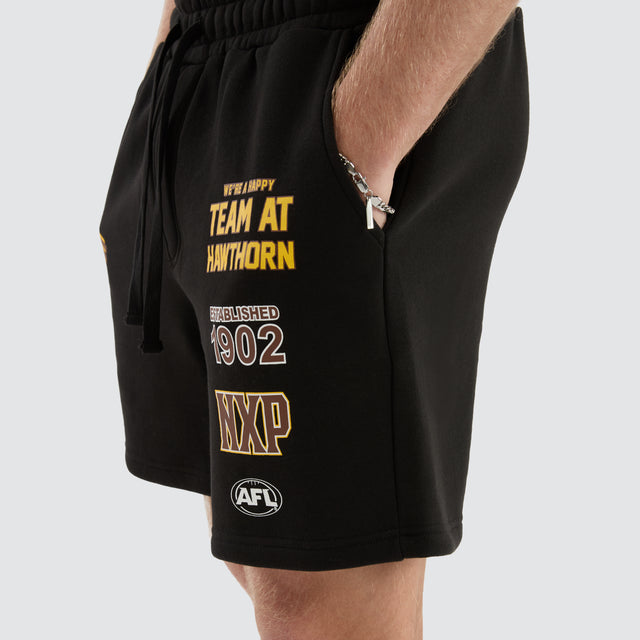 Hawthorn Hawks AFL Prime Trackshorts Jet Black