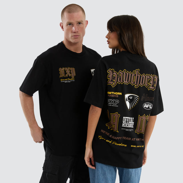 model wears Hawthorn Hawks AFL Fallback Tee Jet Black T-Shirts Black - image 1