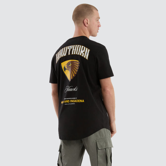 model wears Hawthorn Hawks AFL Legend Tee Jet Black T-Shirts Black - image 1