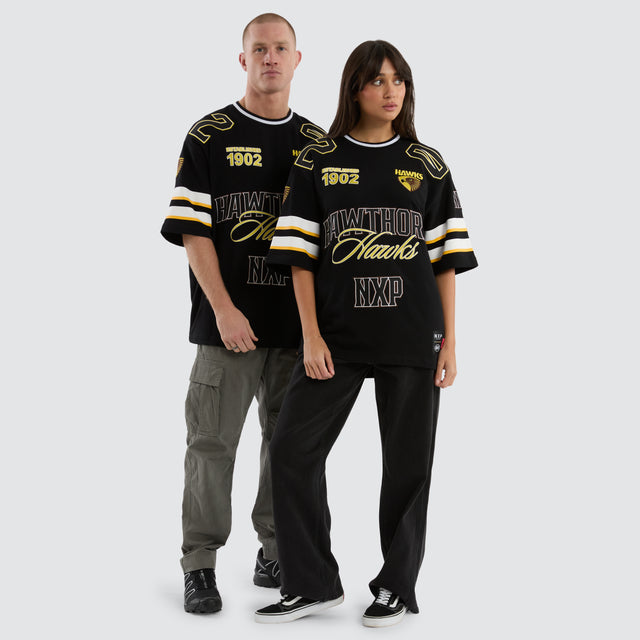 Hawthorn Hawks AFL League Loopback Tee Jet Black