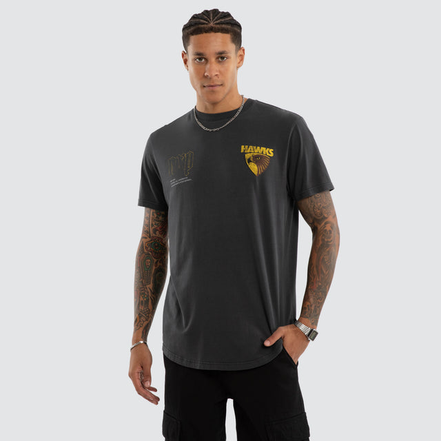 Hawthorn Hawks AFL Active Vintage Tee Pigment Asphalt