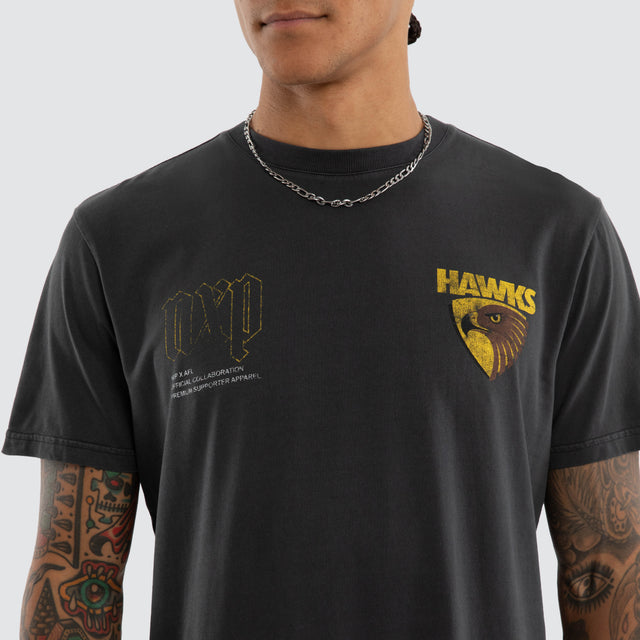 Hawthorn Hawks AFL Active Vintage Tee Pigment Asphalt