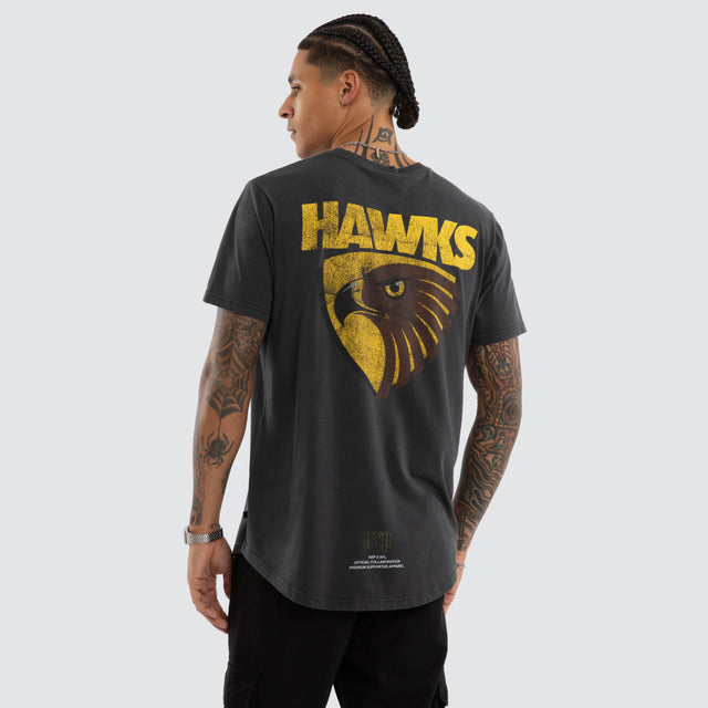 Hawthorn Hawks AFL Active Vintage Tee Pigment Asphalt