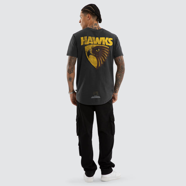 Hawthorn Hawks AFL Active Vintage Tee Pigment Asphalt