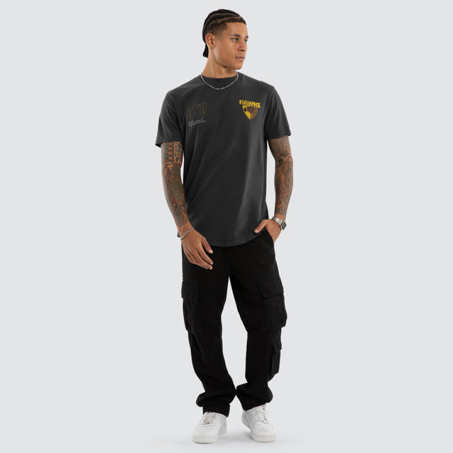 Hawthorn Hawks AFL Active Vintage Tee Pigment Asphalt