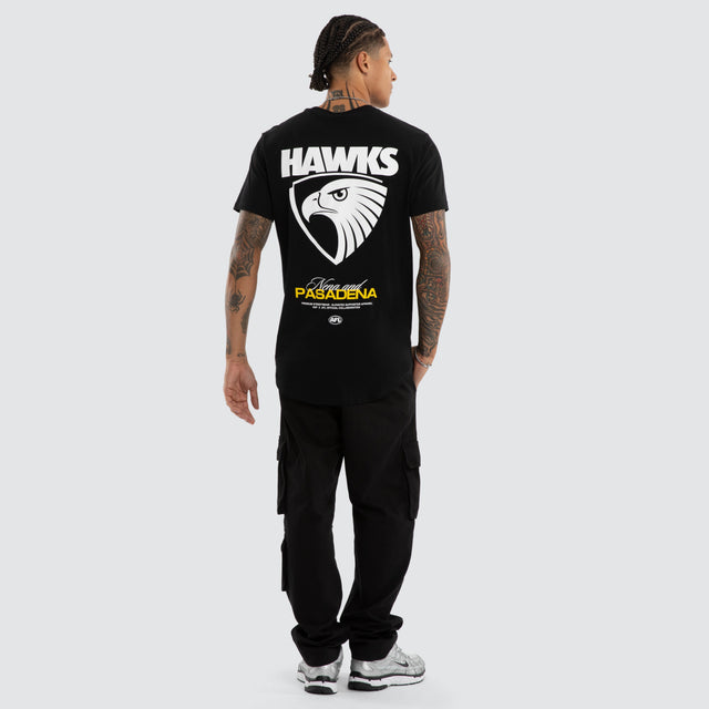 Hawthorn Hawks AFL Grand Dual Curved Tee Jet Black
