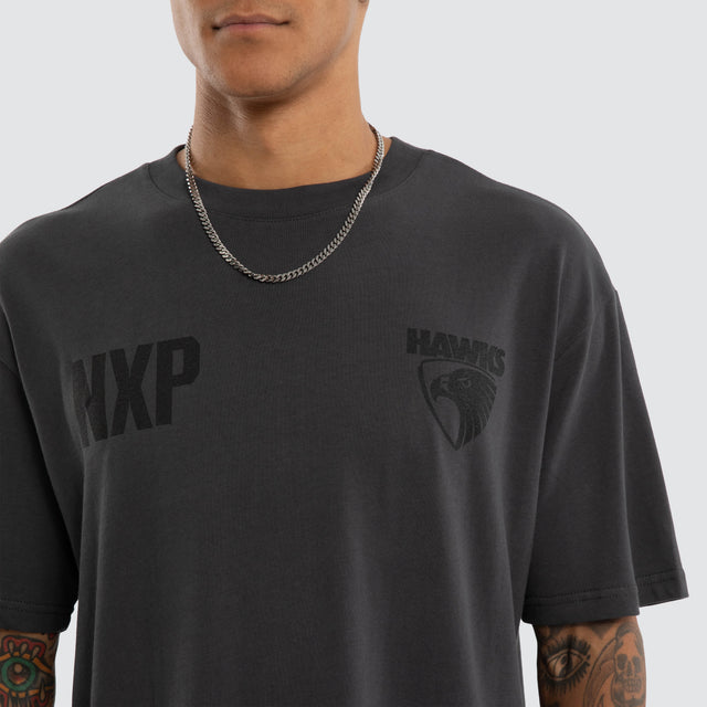 Hawthorn Hawks AFL Champions Box Fit Tee Asphalt