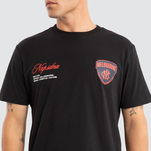 Melbourne Demons AFL Prime Tee Jet Black
