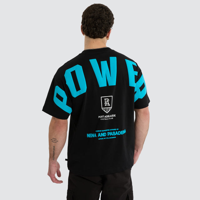 Port Adelaide Power AFL Archive Raptor Tee Jet Black