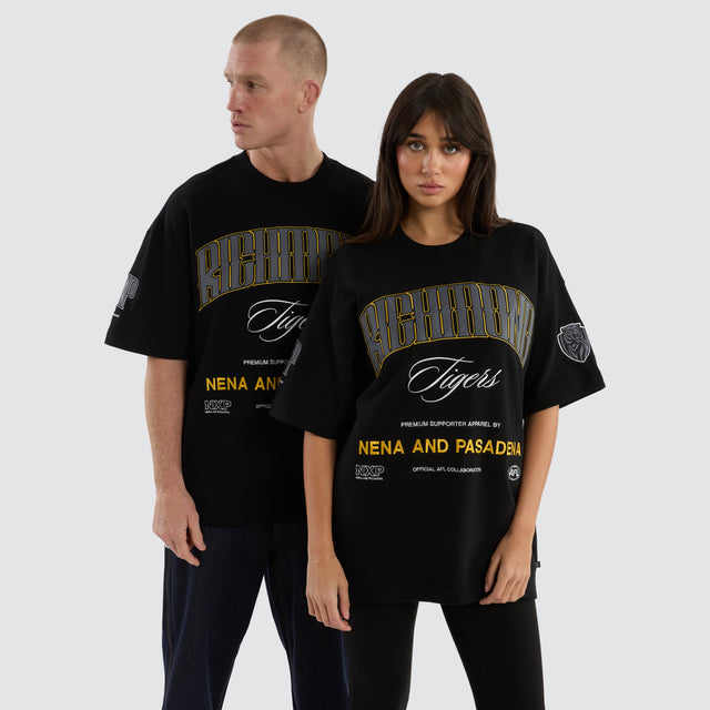 Richmond Tigers AFL Game-On Loopback Tee Jet Black