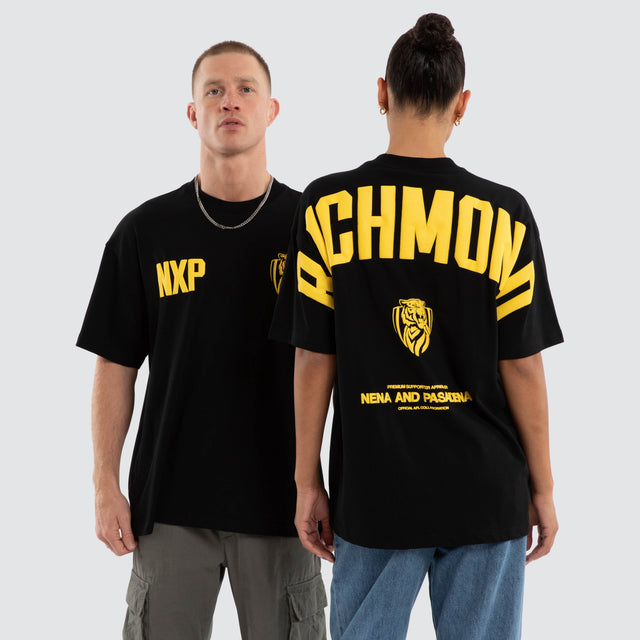 Model wears Richmond Archive Raptor Tee Jet Black T-Shirts Black – image 1