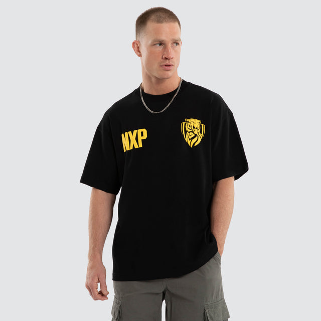 Model wears Richmond Archive Raptor Tee Jet Black T-Shirts Black – image 7