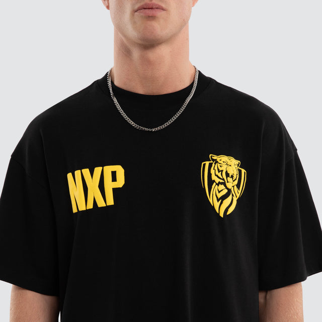 Model wears Richmond Archive Raptor Tee Jet Black T-Shirts Black – image 3