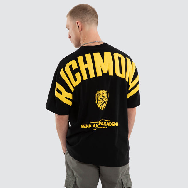 Model wears Richmond Archive Raptor Tee Jet Black T-Shirts Black – image 4