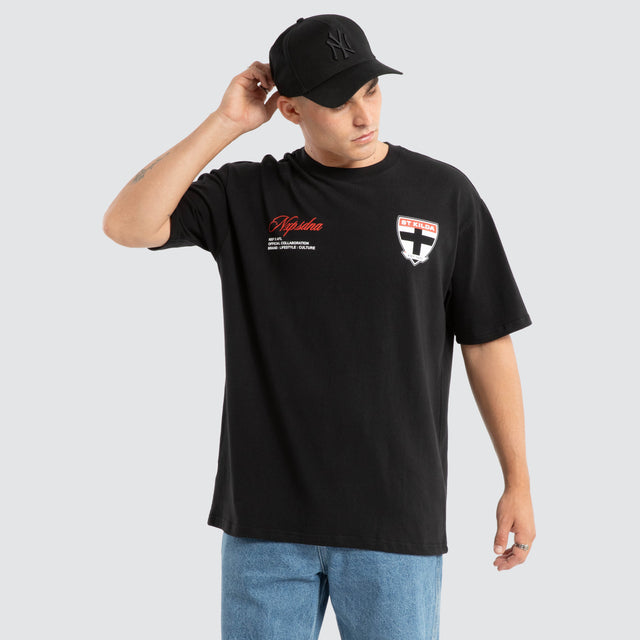 St Kilda Saints AFL Season Tee Jet Black
