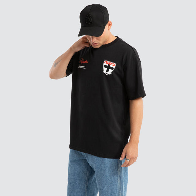 St Kilda Saints AFL Season Tee Jet Black