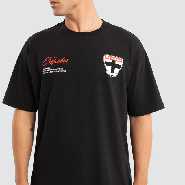 St Kilda Saints AFL Season Tee Jet Black