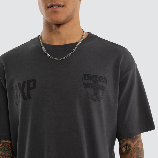 St Kilda Saints AFL Champions Box Fit Tee Asphalt