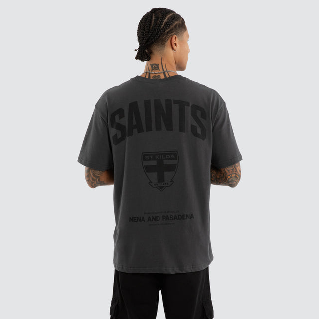 St Kilda Saints AFL Champions Box Fit Tee Asphalt