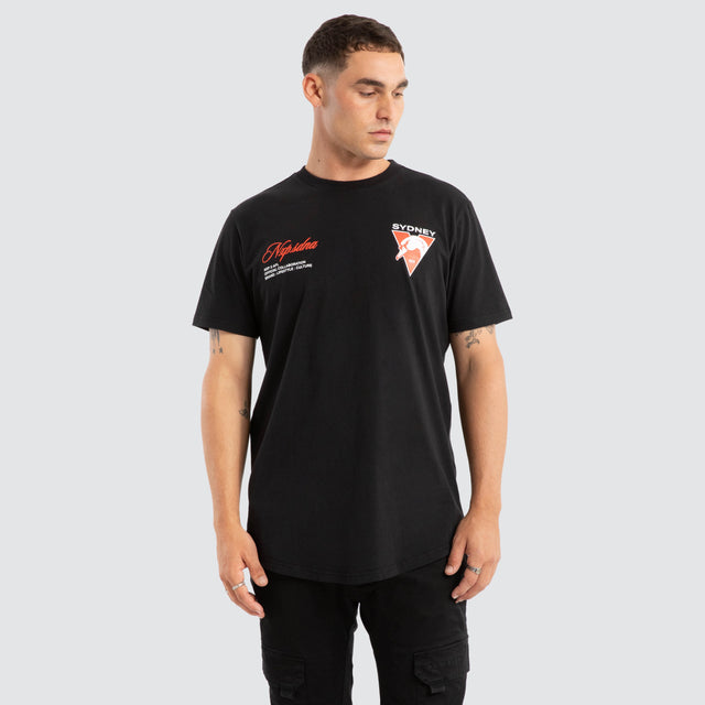 Sydney Swans AFL Prime Tee Jet Black