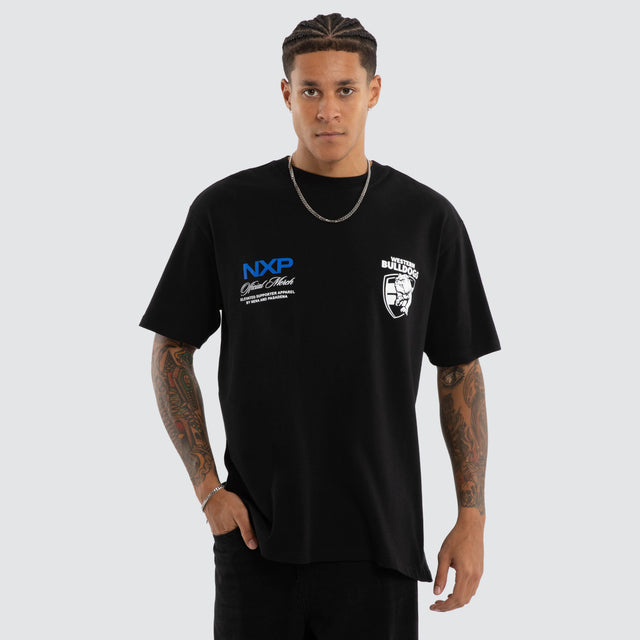 Western Bulldogs AFL Grand Box Fit Tee Jet Black