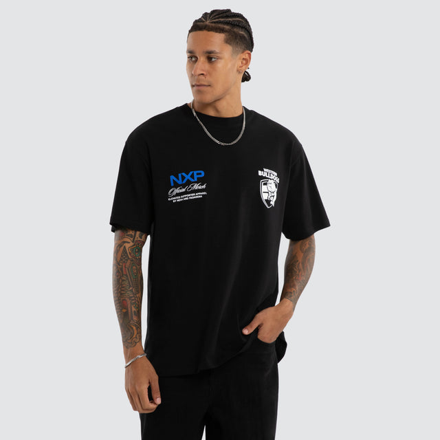 Western Bulldogs AFL Grand Box Fit Tee Jet Black