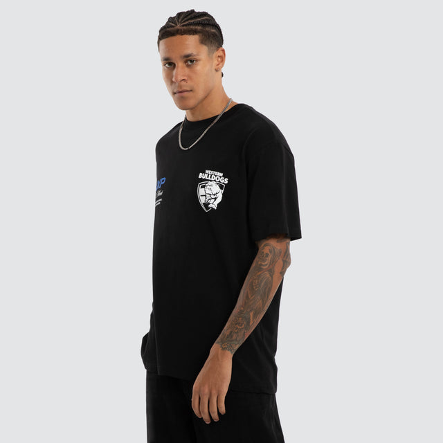 Western Bulldogs AFL Grand Box Fit Tee Jet Black