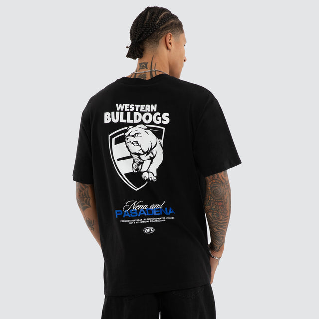 Western Bulldogs AFL Grand Box Fit Tee Jet Black