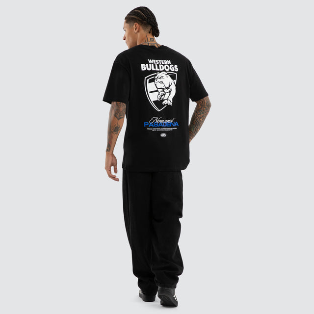 Western Bulldogs AFL Grand Box Fit Tee Jet Black