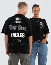 West Coast Eagles AFL Sticker Raptor Tee Jet Black