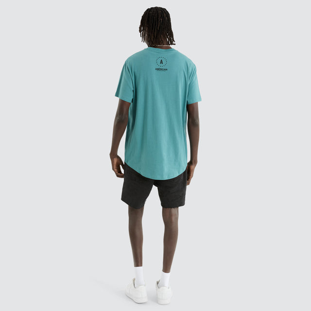 Wyatt Dual Curved Tee Brittany Blue