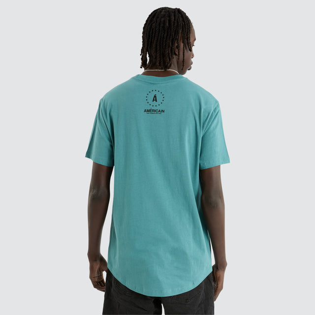 Wyatt Dual Curved Tee Brittany Blue