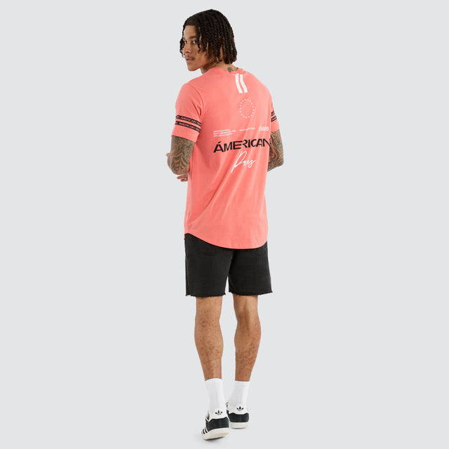 Marcell Dual Curved Tee Coral