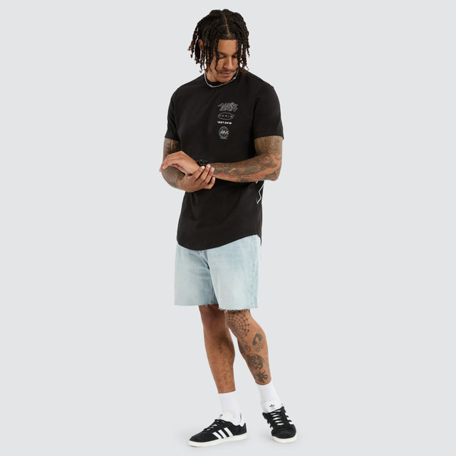 Remy Dual Curved Tee Jet Black