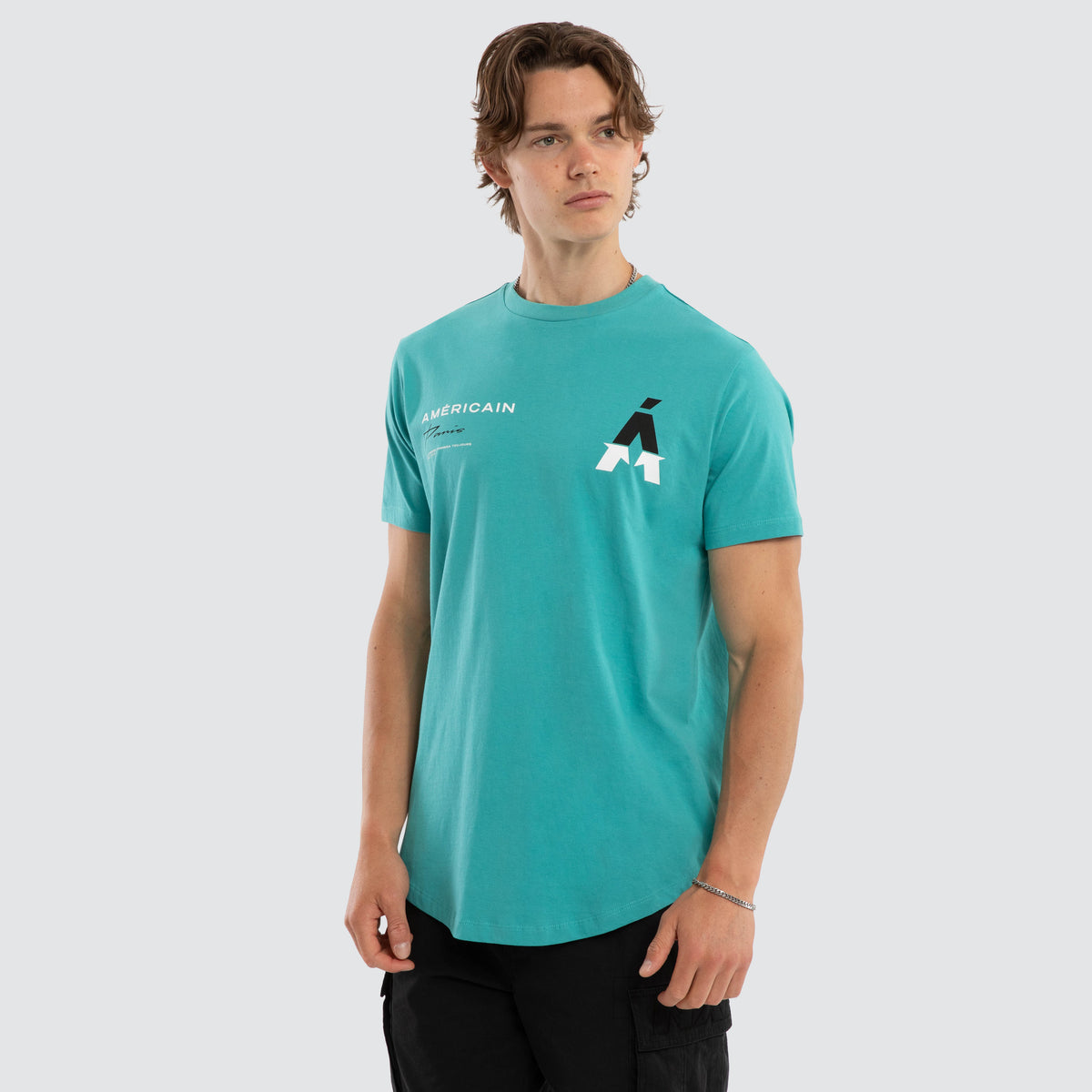 Spell Dual Curved Tee in Baltic Blue | Neverland Store