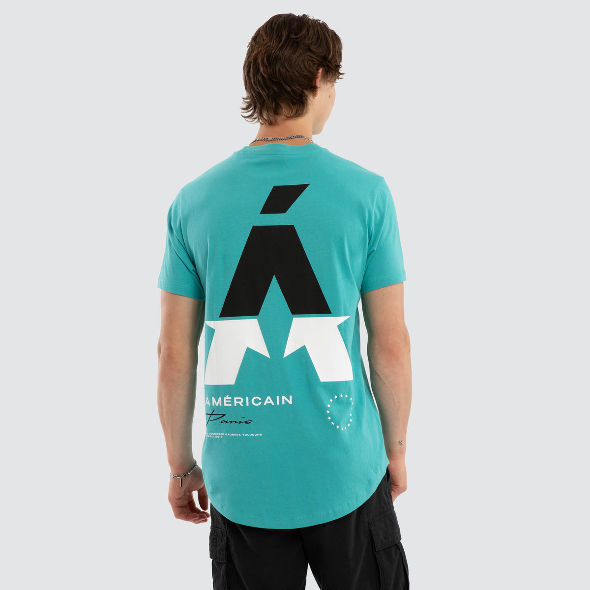 Spell Dual Curved Tee in Baltic Blue | Neverland Store