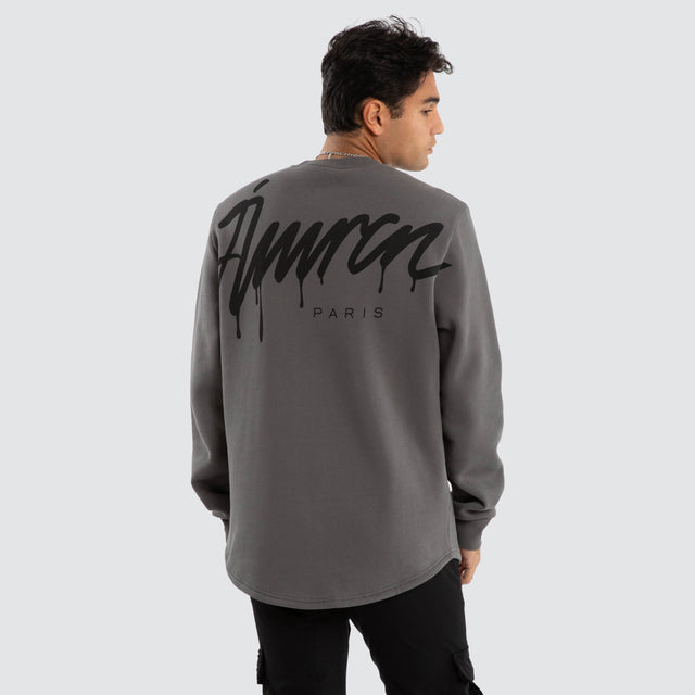 Power Dual Curved Sweater Charcoal