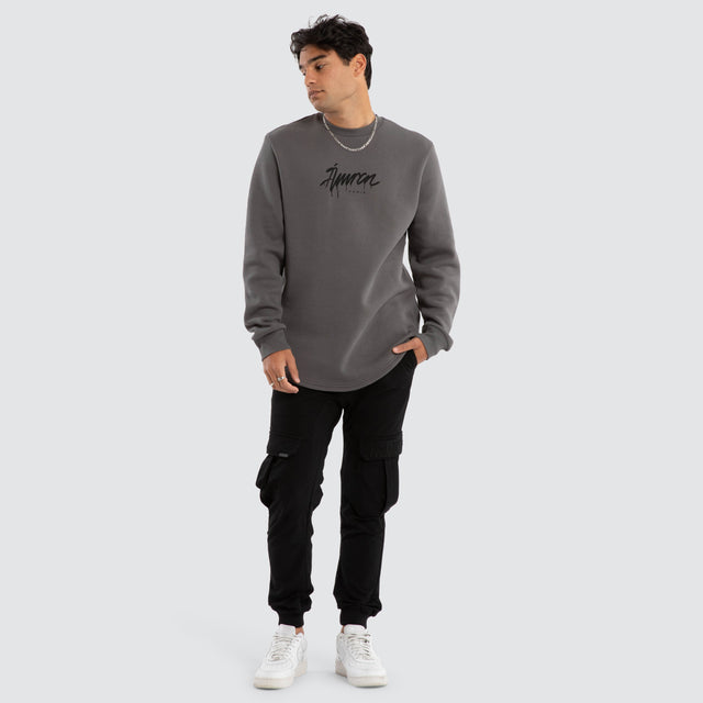 Power Dual Curved Sweater Charcoal