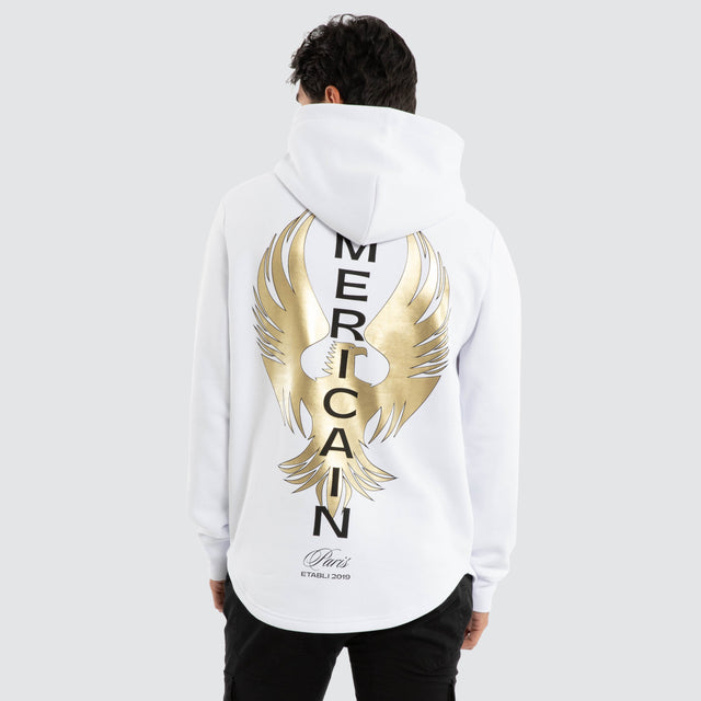 Station Dual Curved Hoodie White