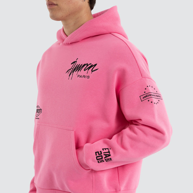 Idol Relaxed Drop Shoulder Hoodie Pink
