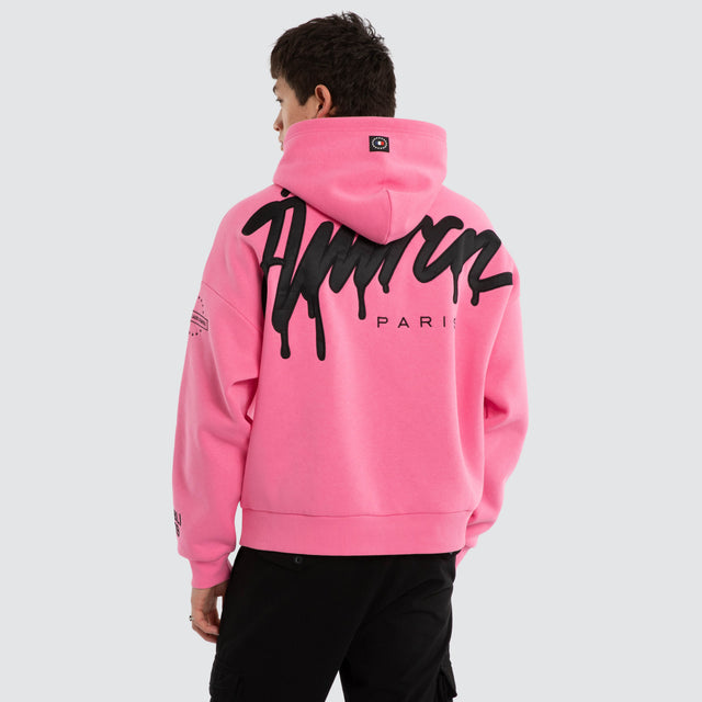 Idol Relaxed Drop Shoulder Hoodie Pink