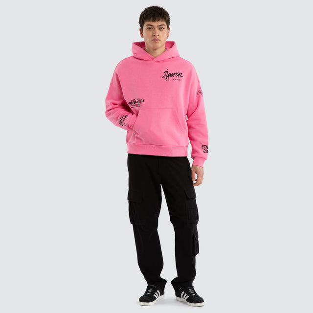 Idol Relaxed Drop Shoulder Hoodie Pink
