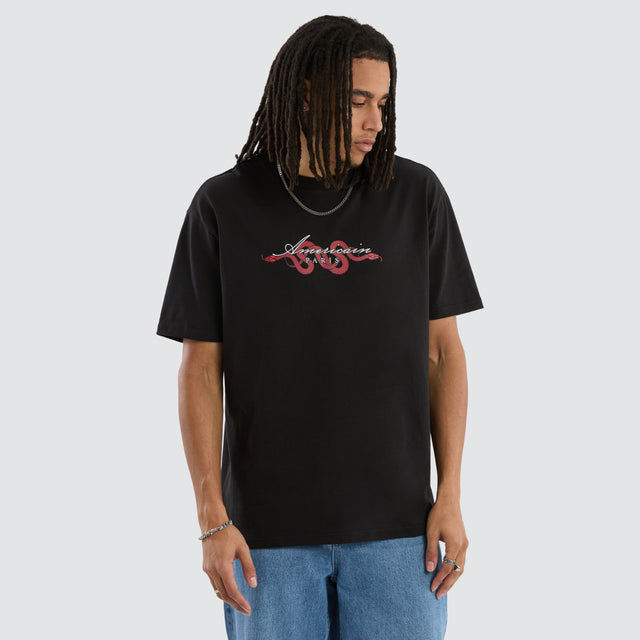 Fear Loopback Box Fit Tee Jet Black