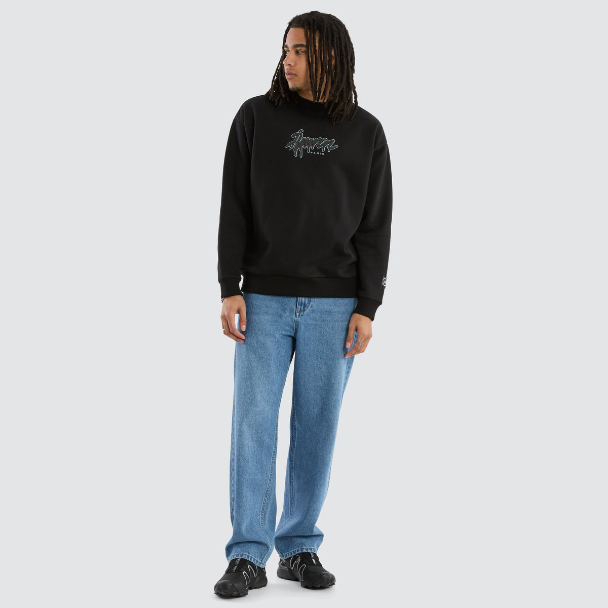 Drip Relaxed Sweater Jet Black | Neverland Store